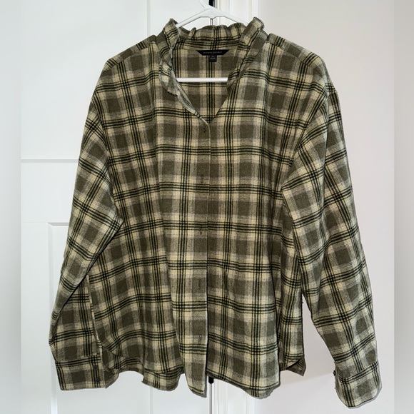 Banana Republic Tops - Banana Republic Green Plaid Button Down Shirt